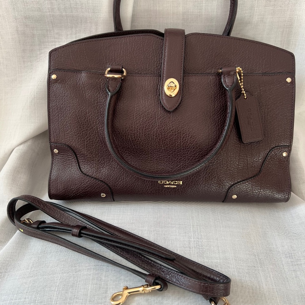 Coach Brown Leather Satchel with Gold Hardware